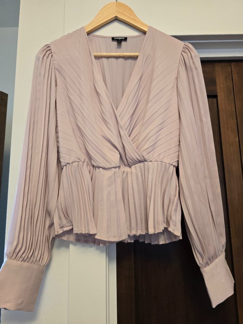 Express Silk dress Blouse Small Light Pink
